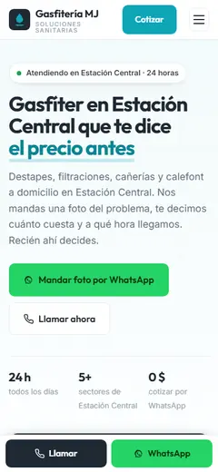 La misma vista en celular.