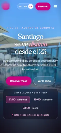 La misma vista en celular.