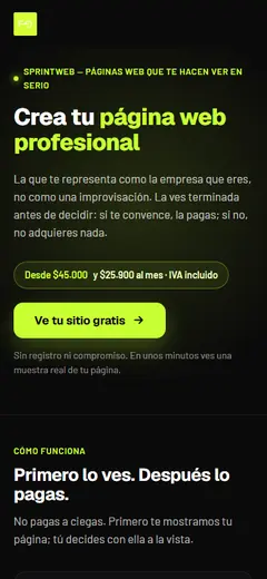 La misma vista en celular.